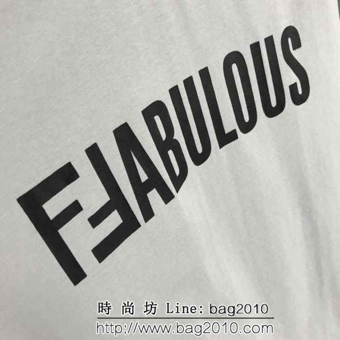 FENDI芬迪 走秀款 官網同步 19春夏FF系列 前後拼色新款短袖 男女同款 ydi1377